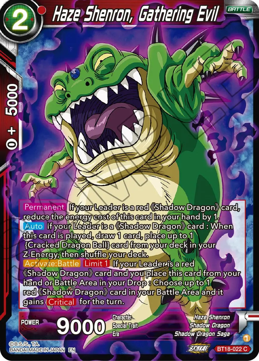 Haze Shenron, Gathering Evil (Bt18-022) [Dawn Of The Z-Legends] 1