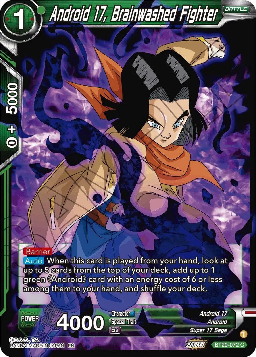Android 17, Brainwashed Fighter (Bt20-072) [Power Absorbed] 1