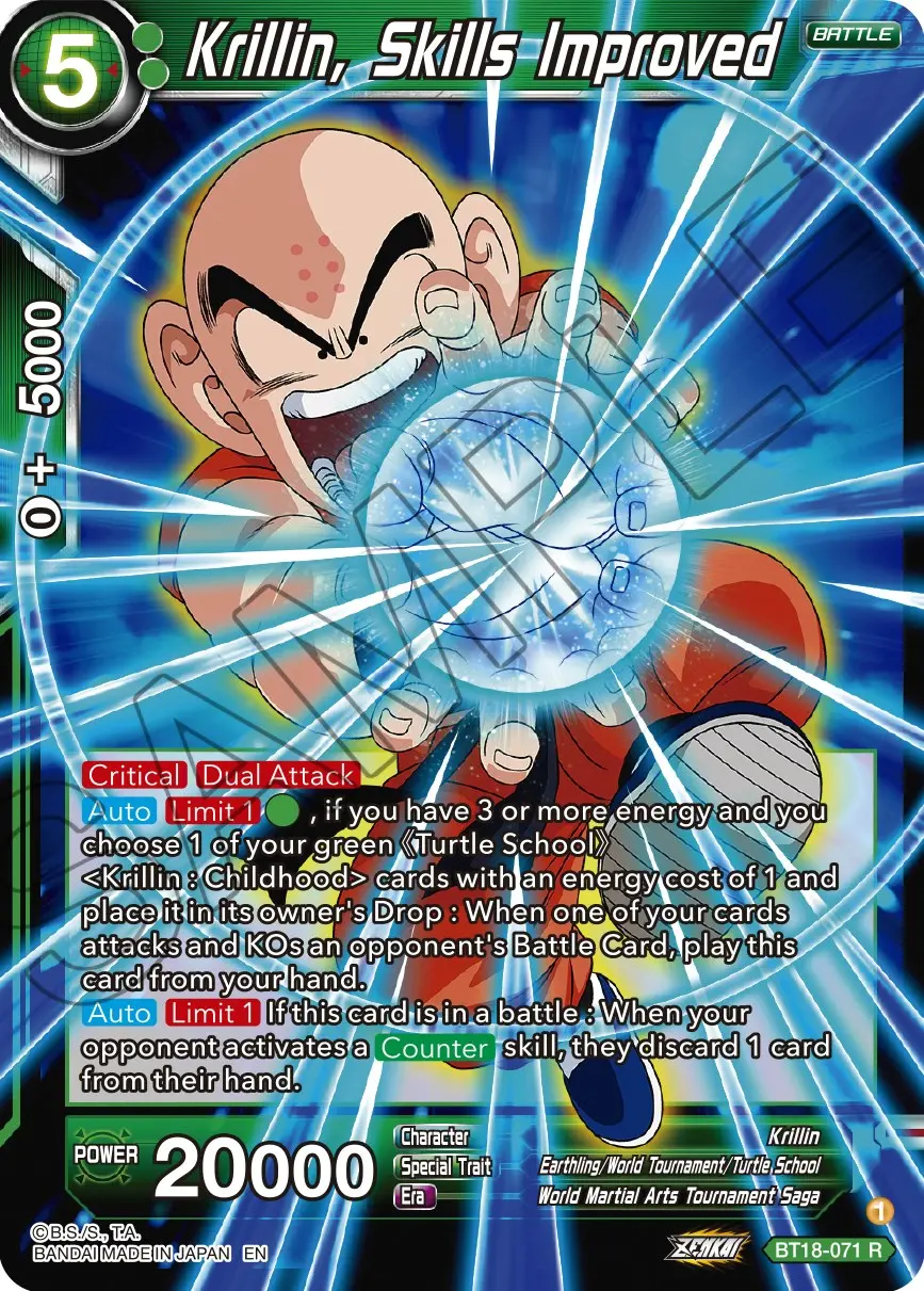 Krillin, Skills Improved (Bt18-071) [Dawn Of The Z-Legends] 1