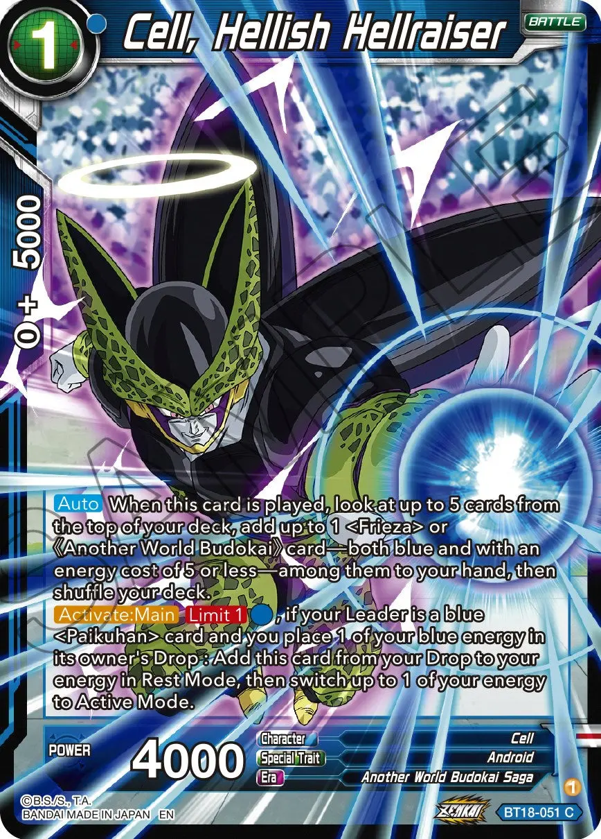 Cell, Hellish Hellraiser (Bt18-051) [Dawn Of The Z-Legends] 1