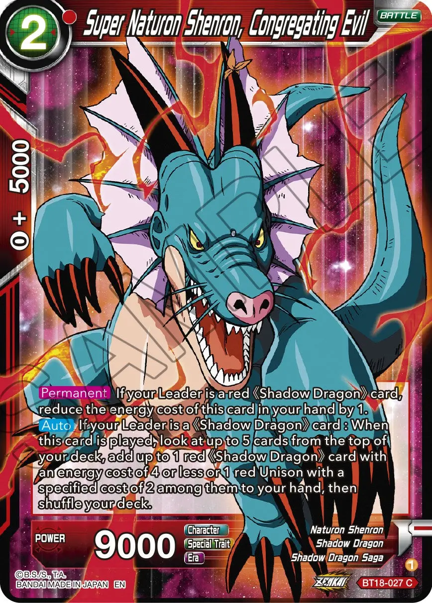 Super Naturon Shenron, Congregating Evil (Bt18-027) [Dawn Of The Z-Legends] 1