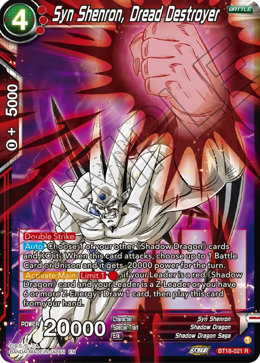 Syn Shenron, Dread Destroyer (Bt18-021) [Dawn Of The Z-Legends] 1
