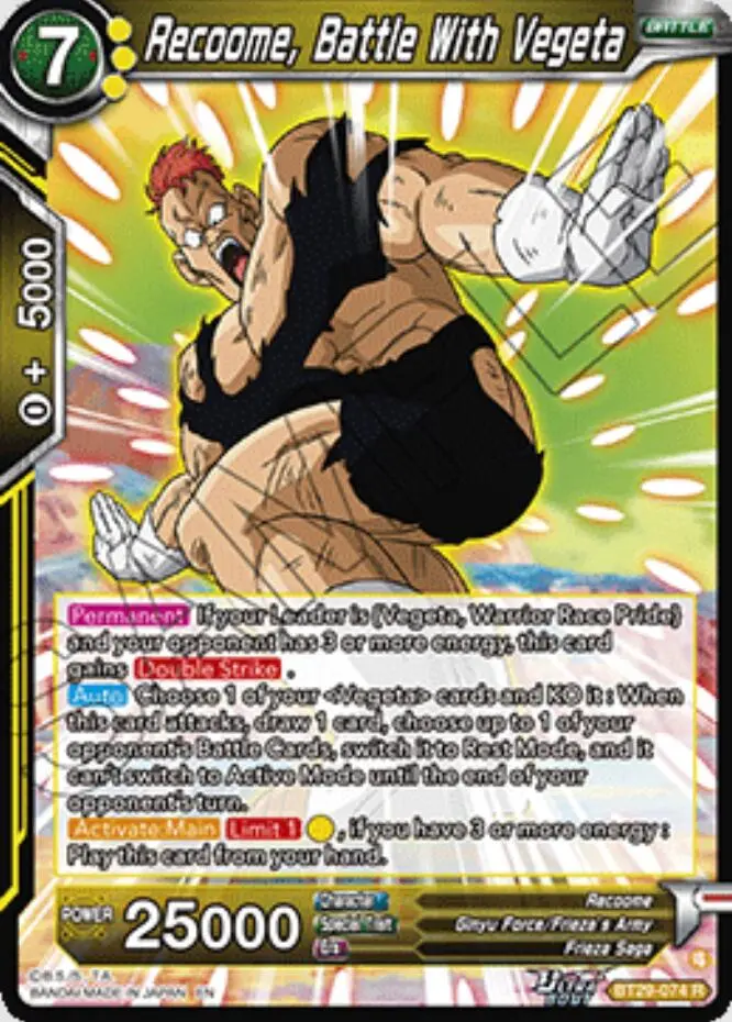 Recoome, Battle With Vegeta (Bt29-074) [Fearsome Rivals] 1