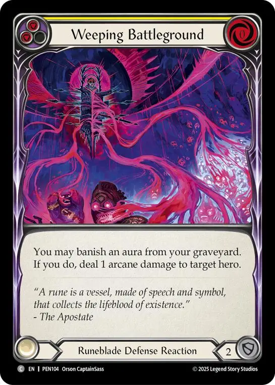 Weeping Battleground (Yellow) (Regular) [Pen104] (Compendium Of Rathe) 1