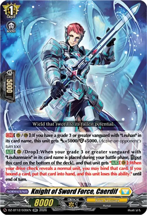 Knight Of Sword Force, Caerdif (Dz-Bt12/035En) [Chasm Of Lost Souls] 1
