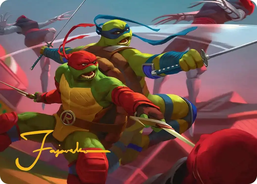 Raph & Leo, Sibling Rivals Art Card (Gold-Stamped Signature) [Teenage Mutant Ninja Turtles Art Series] 1