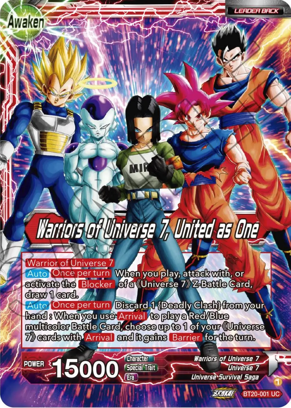 Android 17 // Warriors Of Universe 7, United As One (Bt20-001) [Power Absorbed] 1