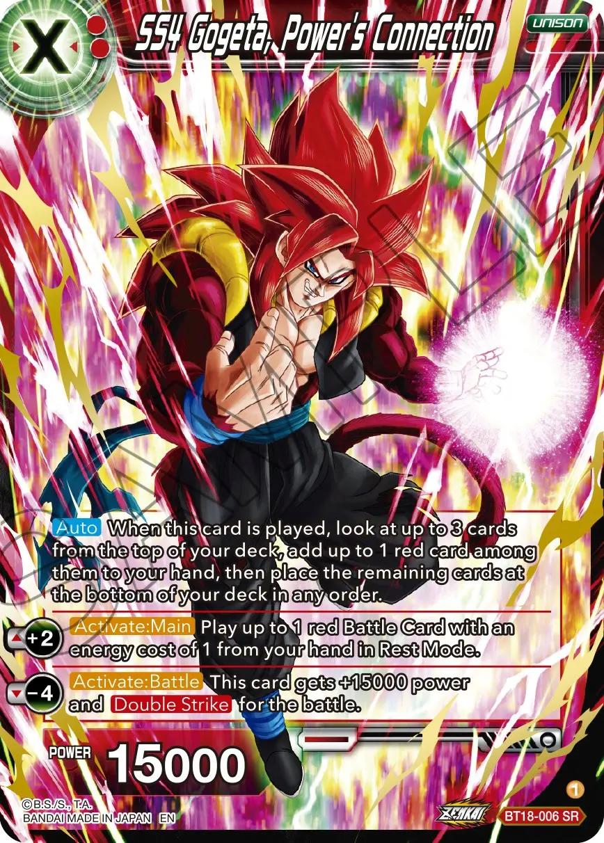 Ss4 Gogeta, Power's Connection (Bt18-006) [Dawn Of The Z-Legends] 1