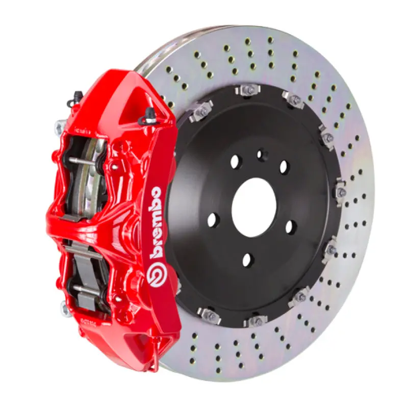 Brembo 08-10 Cayenne Turbo (Excl. Turbo S) Front Gt Bbk 6 Piston Cast 405X34 2Pc Rotor Drilled-Red 1