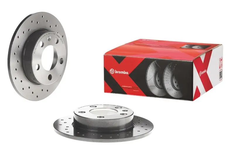 Brembo 06-09 Audi A3/A3 Quattro/2015 Q3/06-11 Gti Rear Premium Xtra Cross Drilled Uv Coated Rotor 1
