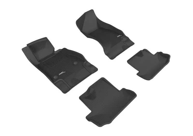 3D Maxpider Custom Floor Mats — Kagu Pattern, Black, Fit 2016–2020 Chevrolet Camaro (1St & 2Nd Row) 1