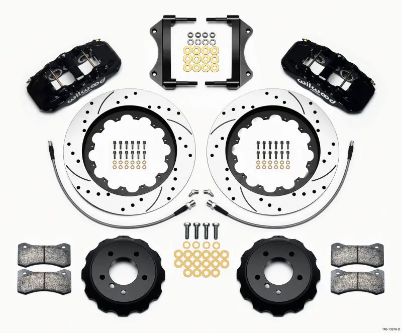 Wilwood Aero6 Drilled Front Brake Hat Kit – 15-Inch Rotor, Compatible With 2007–2011 Bmw E90 Series (Includes Brake Lines) 1