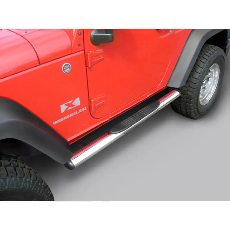 Rugged Ridge Stainless Steel Oval Side Steps – 4.25" Width, Jeep Wrangler Jk (2007–2018, 2-Door) 2