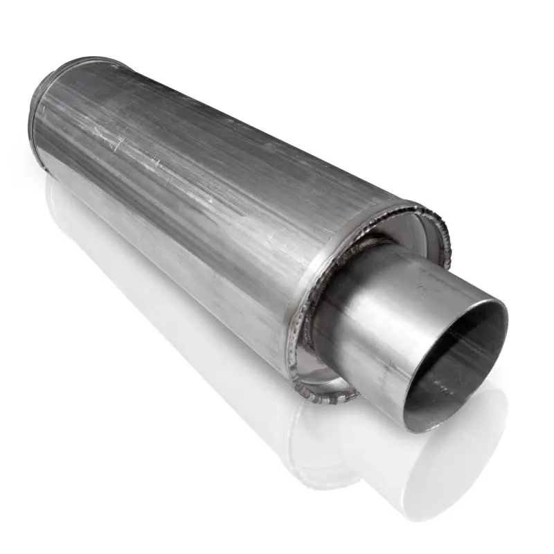 Stainless Works Vintage-Style Round Muffler – 2.5" Inlet/Outlet 1