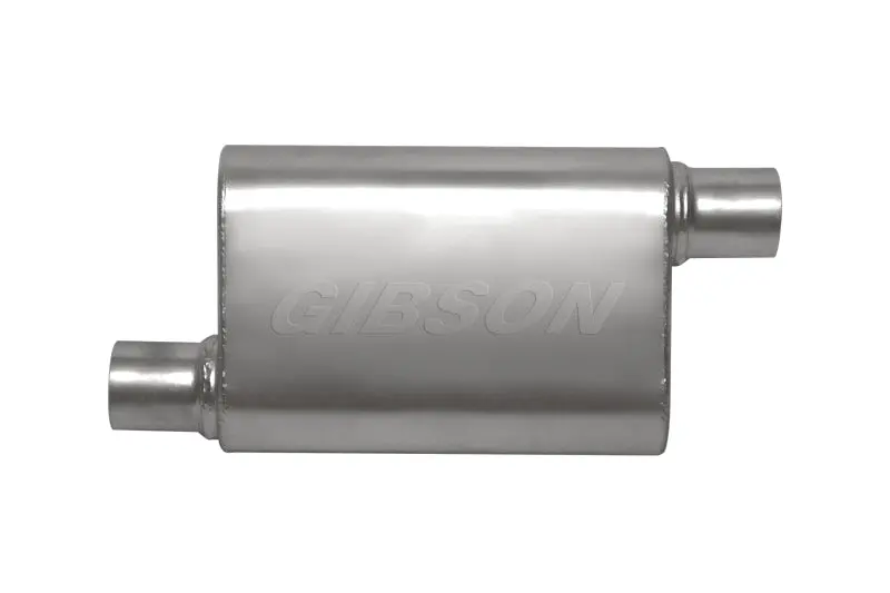 Gibson Superflow Cft Oval Muffler – 4" X 9" X 13", Dual 2.5" Inlet/Outlet, Stainless Steel Construction 1