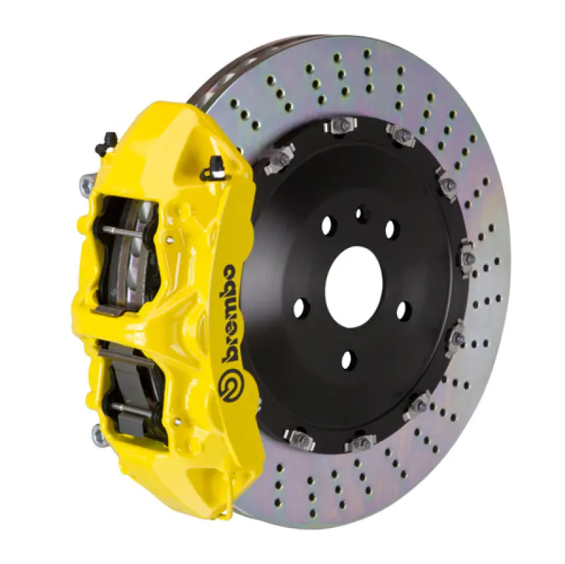 Brembo 09-13 X5M Front Gt Bbk 6 Piston Cast 405X34 2Pc Rotor Drilled- Yellow 1