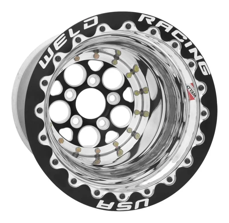 Weld Magnum Drag 2.0 Black & Polished Alloy Wheel – 15X10In, 5X4.5 Bp, 5In Backspace 1